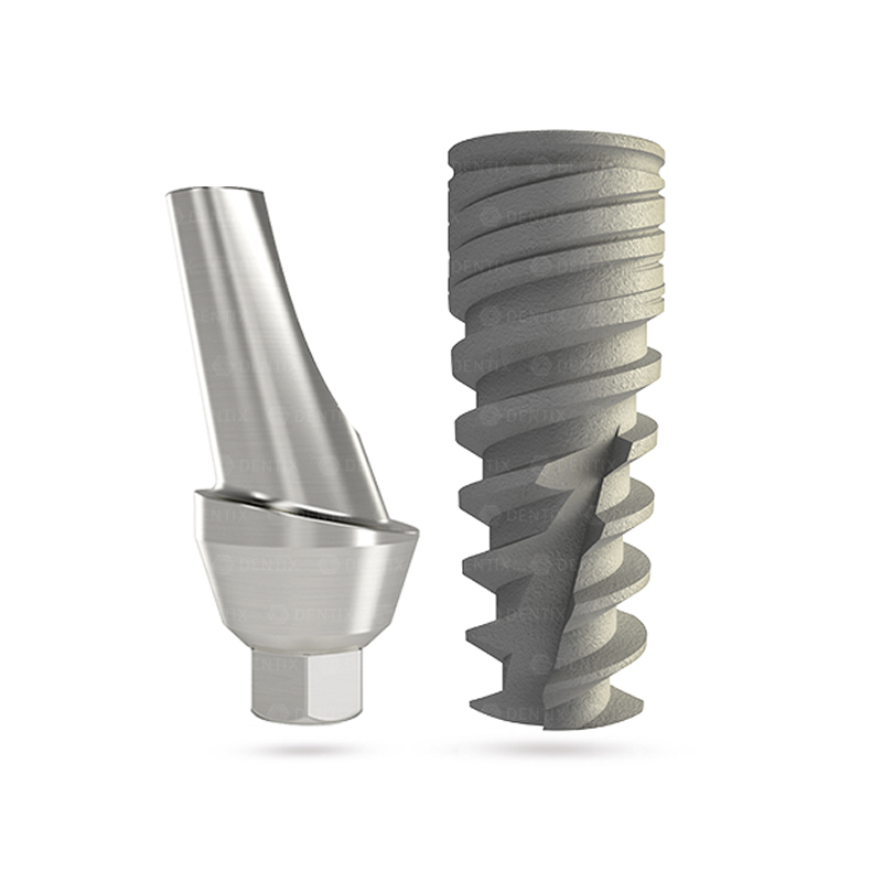 SPIRAL® Implante + Abutment Angulado de Titanio - Hex Interno